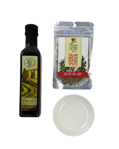 Olive Oil, Dipping Spices and Dish Gift