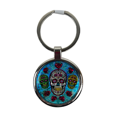 Keychain - Round Sugar Skull-Souvenir-So El Paso