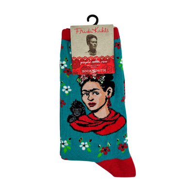 Socks (W)- Turq Frida Portrait-Apparel-So El Paso