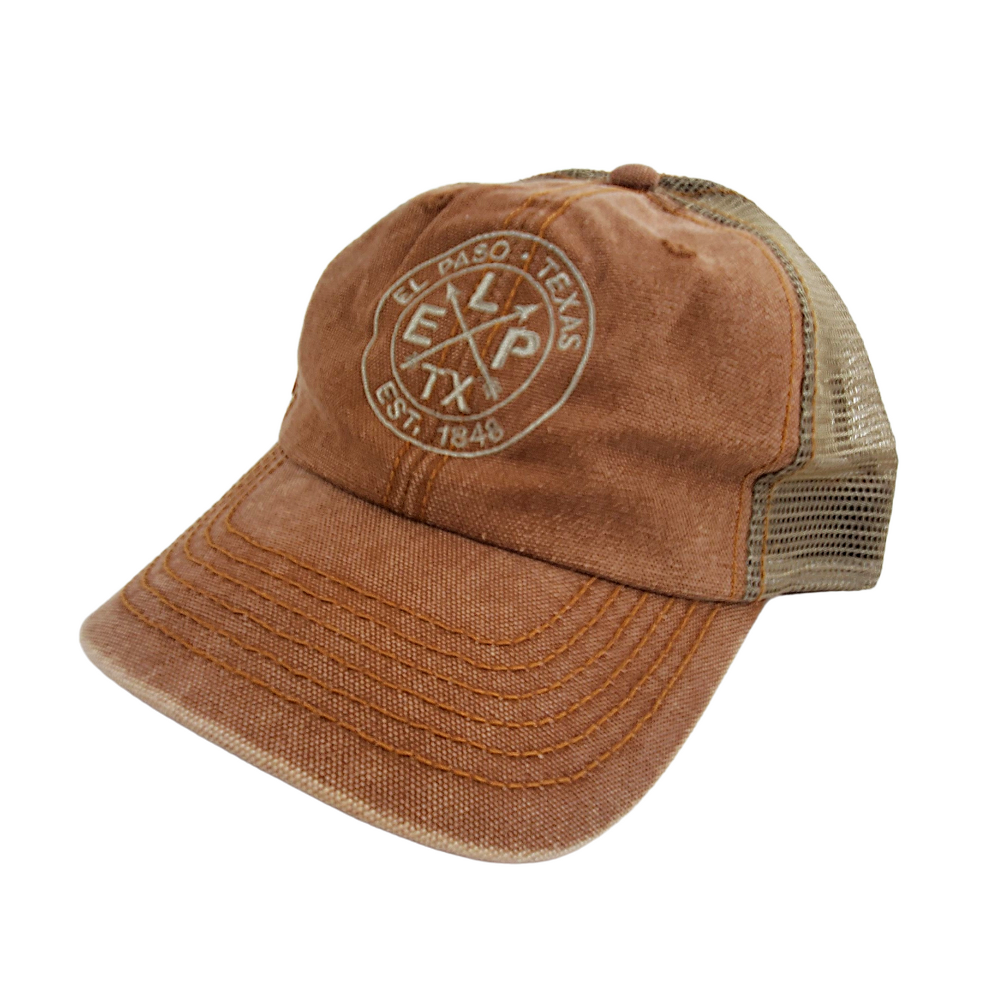 Hat - Camel with Arrows and Brown Mesh