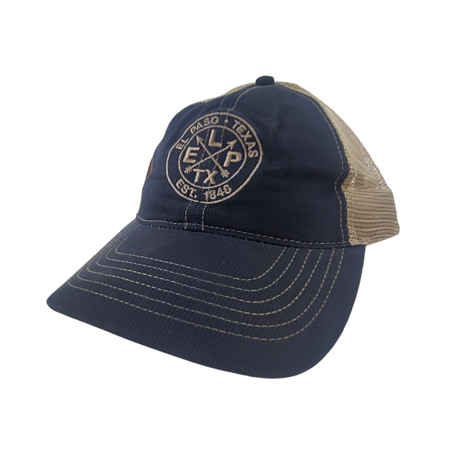 Hat - Navy with Arrows and Brown Mesh