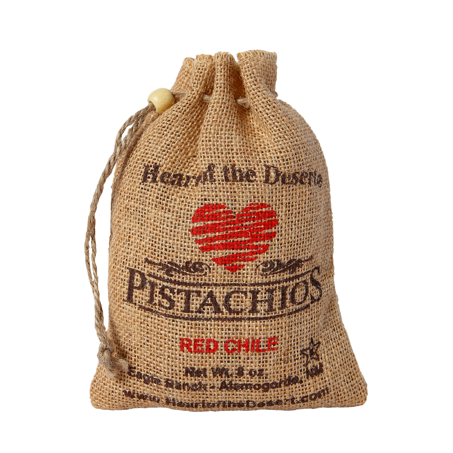Pistachios - 1/2 LB Red Chile - burlap bag