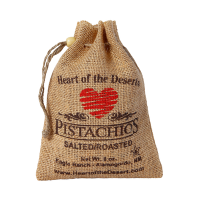 Pistachios - 1/2 LB Salted Roasted - burlap bag