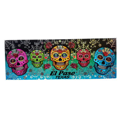 Sugar Skull Rectangle Foil Magnet-Souvenir-So El Paso
