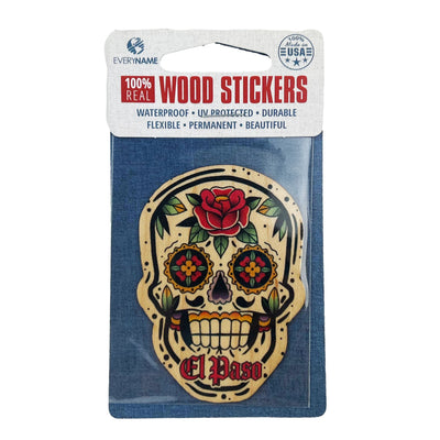 Sticker - Wood El Paso Sugar Skull-Souvenir-So El Paso