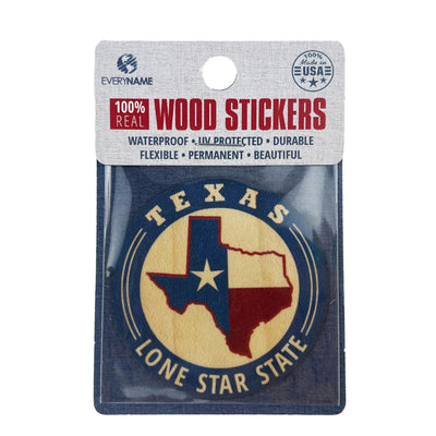 Sticker - Wood Texas State-Souvenir-So El Paso