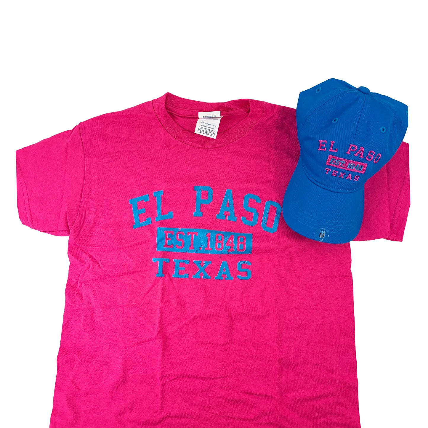 Combo (Youth) - Turquoise Hat & Fuchsia Shirt, Est EP-Apparel-So El Paso